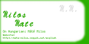 milos mate business card