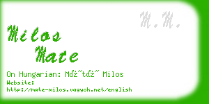 milos mate business card